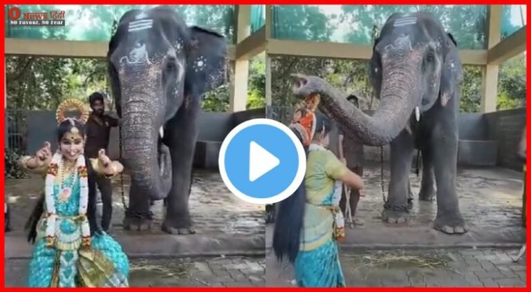Temple Elephant Blesses Dancer