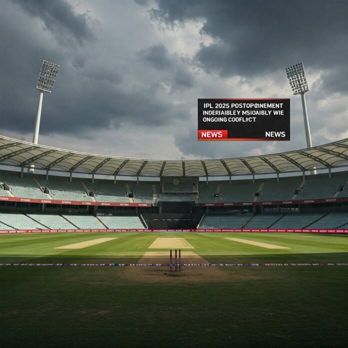 IPL 2025 स्थगित: सुरक्षा कारणों से टूर्नामेंट बीच में ही रुका? Pics-AI
